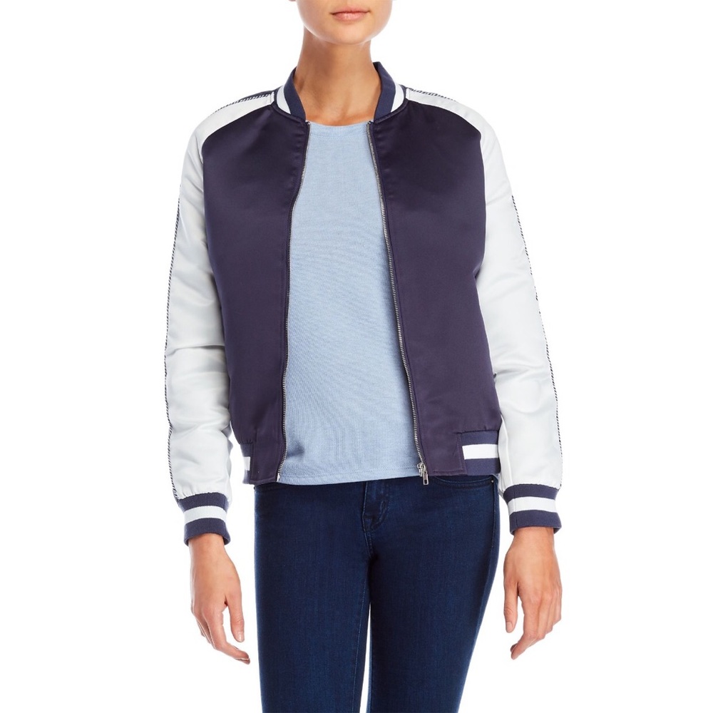 🎇Bagatelle Women’s Satin Bomber Jacket - Large